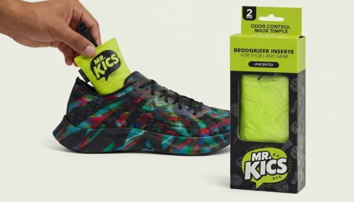 Insert and box next to a sneaker